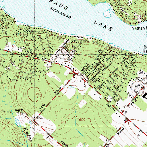 Topographic Map of Coventry Volunteer Fire Association Station 208, CT