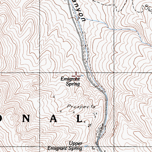 Topographic Map of Emigrant Spring, CA