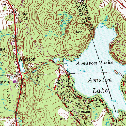 Topographic Map of Hebron Volunteer Fire Department Station 2, CT