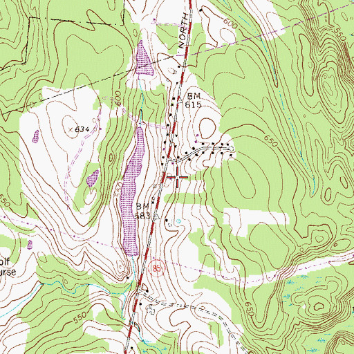 Topographic Map of Hebron Volunteer Fire Department Station 3, CT