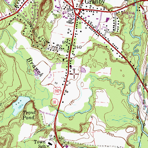 Topographic Map of Lost Acres Fire Department Center Station, CT