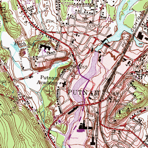 Topographic Map of Putnam Fire Marshal's Office, CT