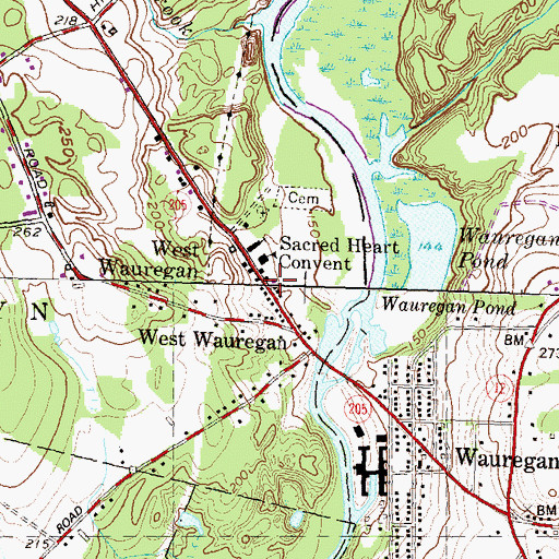 Topographic Map of Mortlake Fire Company Station 290, CT