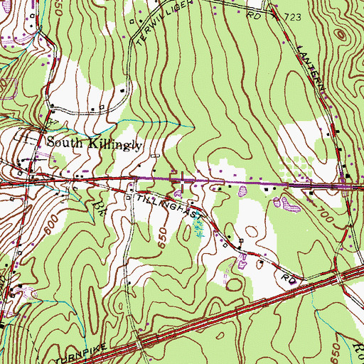 Topographic Map of South Killingly Fire Department Station 65, CT