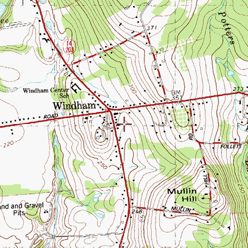 Topographic Map of Windham Center Fire Department, CT