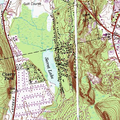 Topographic Map of Avon Volunteer Fire Department Station 2, CT