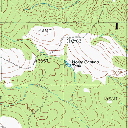 Topographic Map of Horse Canyon Tank, AZ