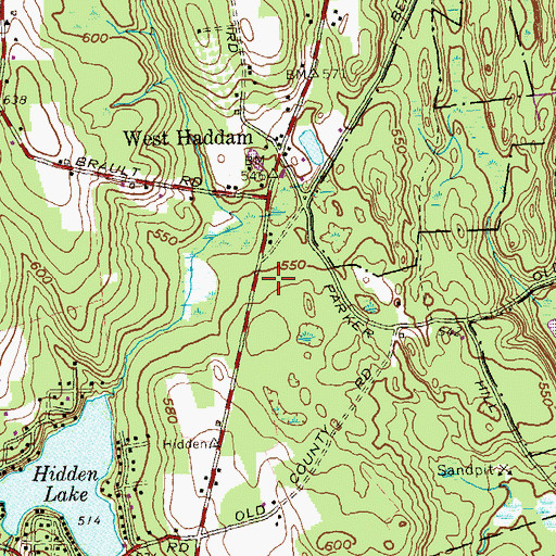 Topographic Map of Haddam Volunteer Fire Department Station 3, CT