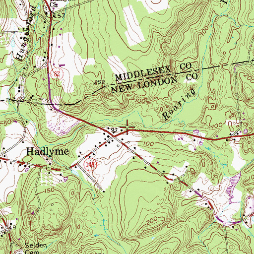 Topographic Map of Hadlyme Fire Department, CT