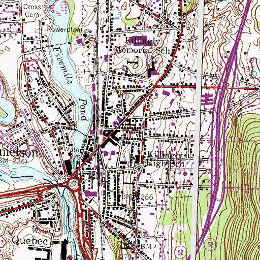 Topographic Map of Danielson Fire Department Station 61, CT