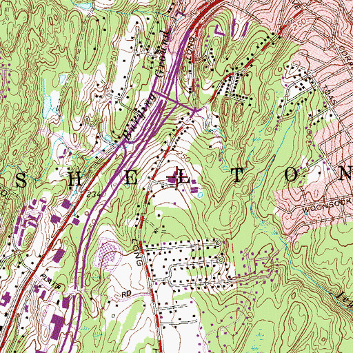 Topographic Map of Shelton Fire Chief's Office, CT
