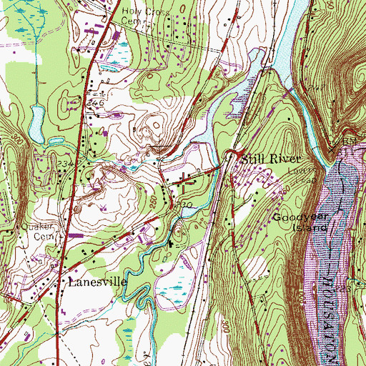 Topographic Map of New Milford Volunteer Fire Department, CT