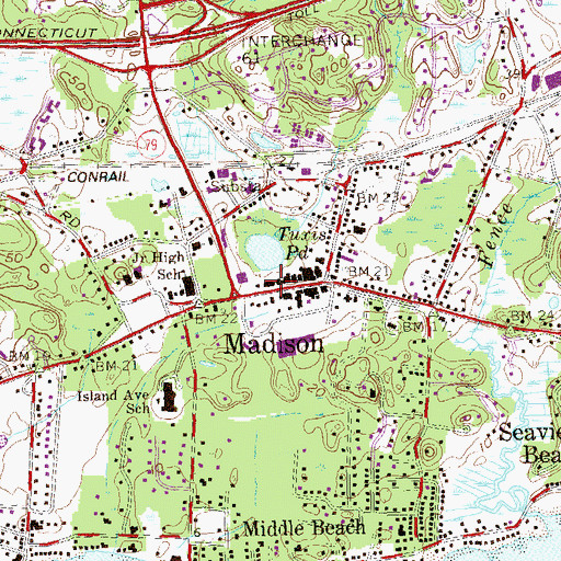 Topographic Map of Madison Hose Company 1, CT
