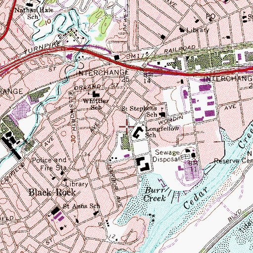 Topographic Map of Bridgeport Fire Department Engine Company 7 and Ladder 11, CT