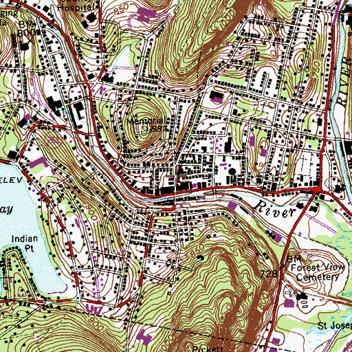 Topographic Map of Winsted Fire Department Headquarters, CT