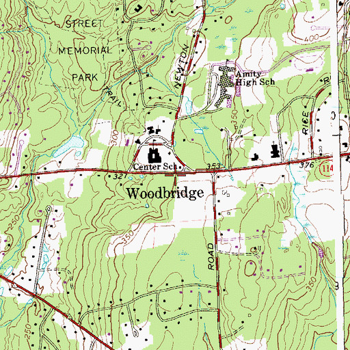 Topographic Map of Woodbridge Fire Department, CT