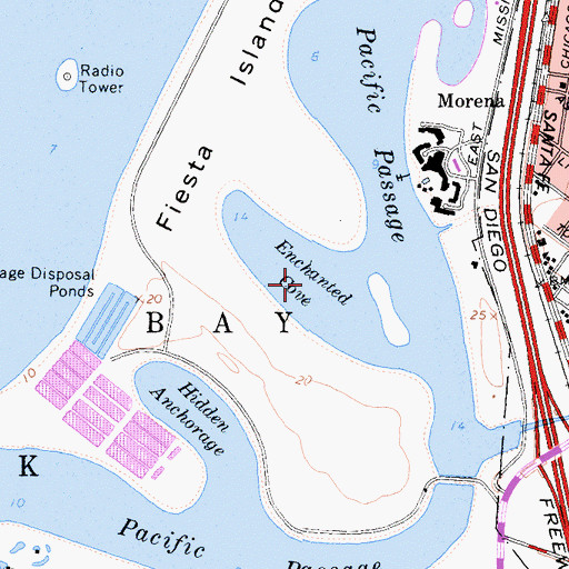 Topographic Map of Enchanted Cove, CA