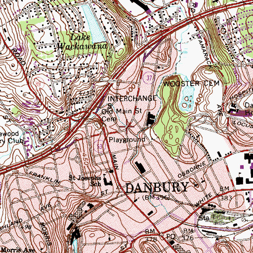 Topographic Map of Padanarum Hose Company 3, CT