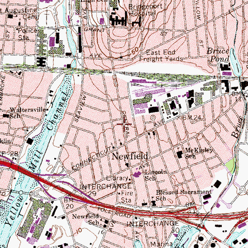 Topographic Map of Bridgeport Fire Department Engine and Ladder 6, CT