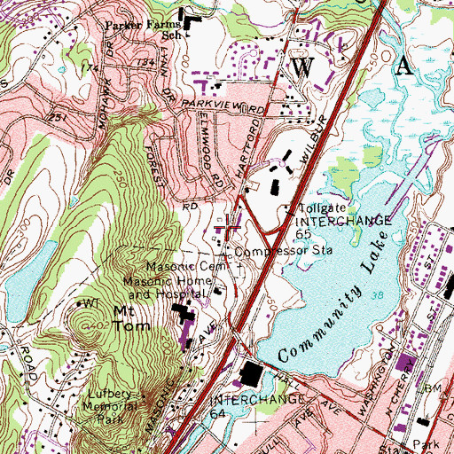 Topographic Map of Wallingford Fire Marshal's Office, CT