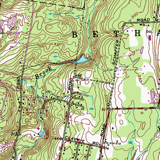 Topographic Map of Bethany Volunteer Fire Department Hinman Station, CT