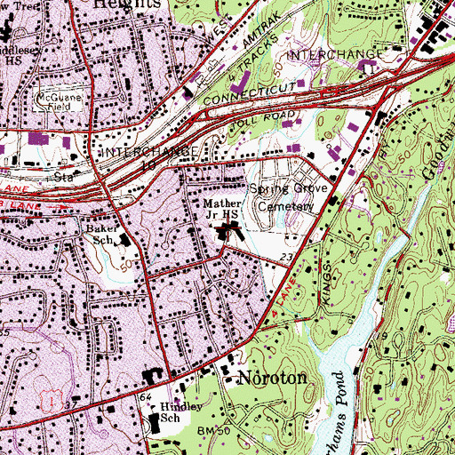 Topographic Map of Darien Fire Marshal's Office, CT