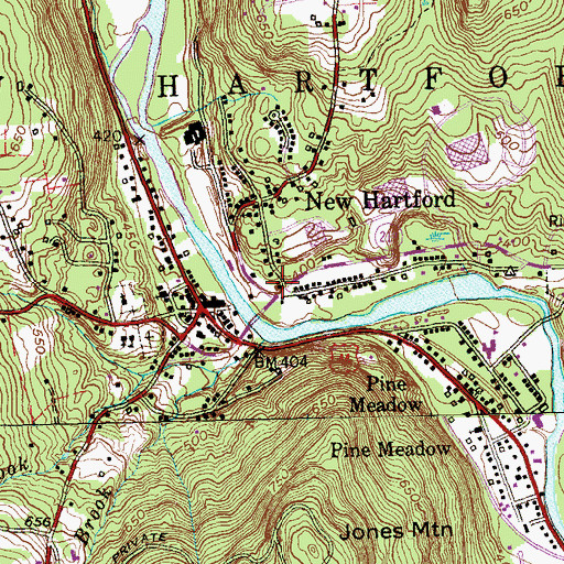 Topographic Map of New Hartford Fire Department Station 1, CT