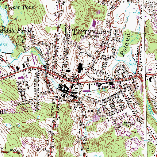 Topographic Map of Plymouth Ambulance Service, CT