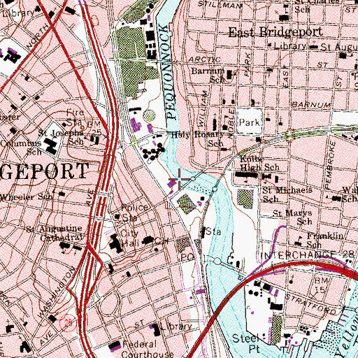 Topographic Map of Bridgeport Fire Department - Rescue Squad 5 Headquarters, CT