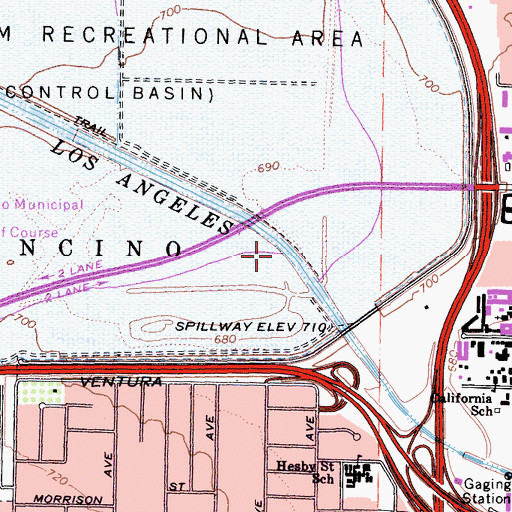 Topographic Map of Encino Creek, CA