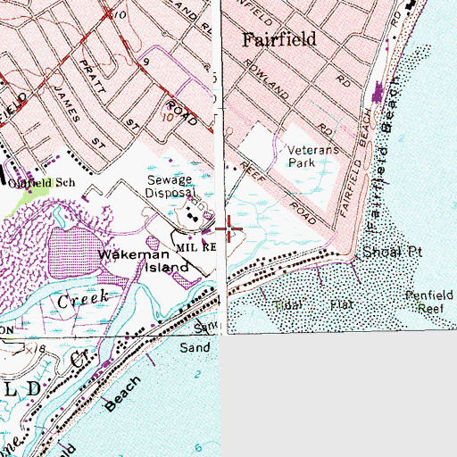 Topographic Map of Fairfield Regional Fire School, CT