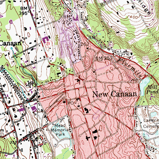 Topographic Map of New Canaan Fire Marshal's Office, CT