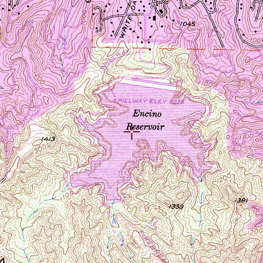 Topographic Map of Encino Reservoir, CA