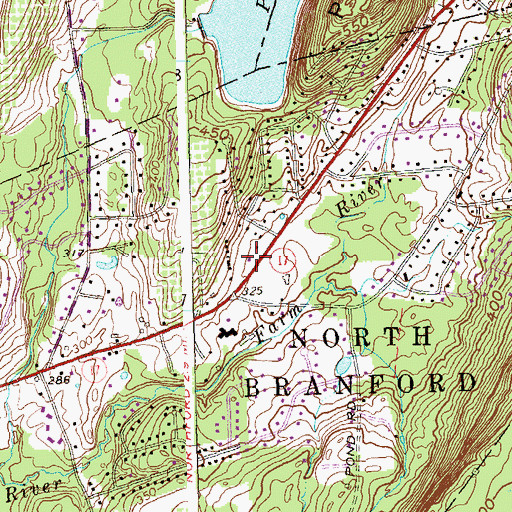 Topographic Map of North Branford Fire Department Company 3, CT