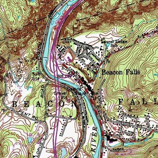 Topographic Map of Beacon Hose Company 1, CT