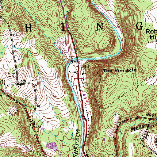 Topographic Map of Washington Volunteer Fire Department, CT