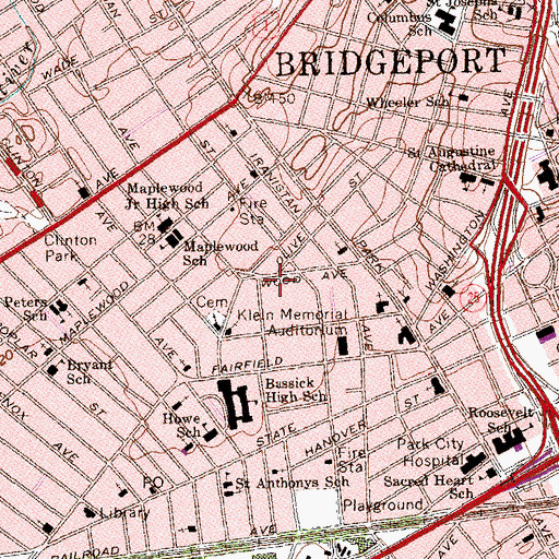 Topographic Map of Bridgeport Fire Department Engine Company 3 and 4, CT