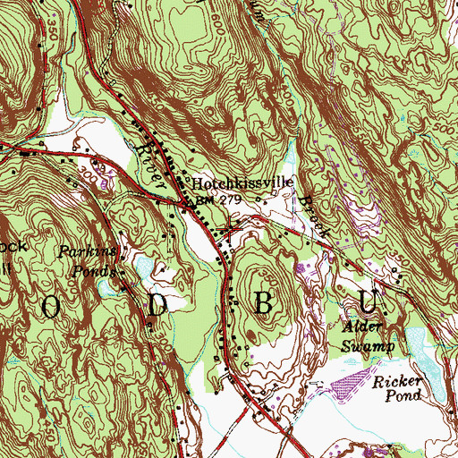 Topographic Map of Hotchkissville Fire Department, CT