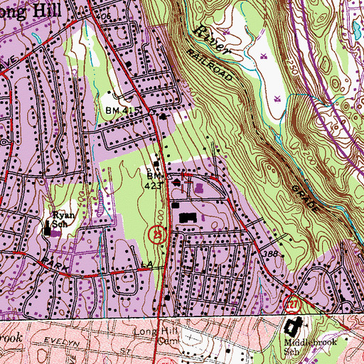 Topographic Map of Trumbull Fire Marshal's Office, CT