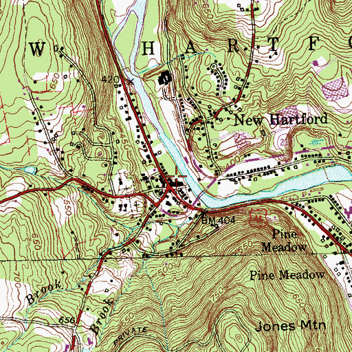 Topographic Map of New Hartford Fire Marshal's Office, CT