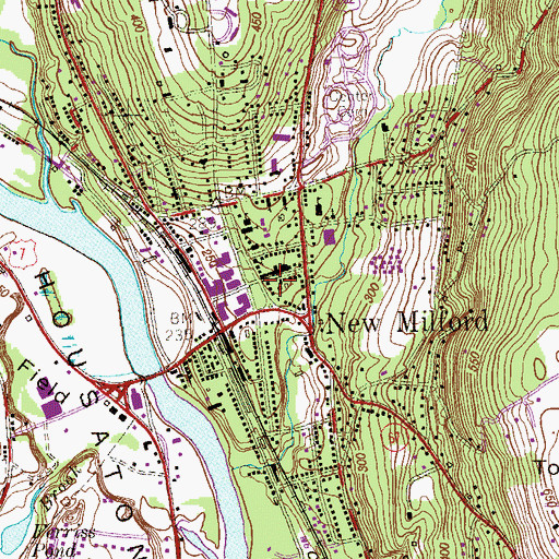Topographic Map of New Milford Fire Marshal's Office, CT