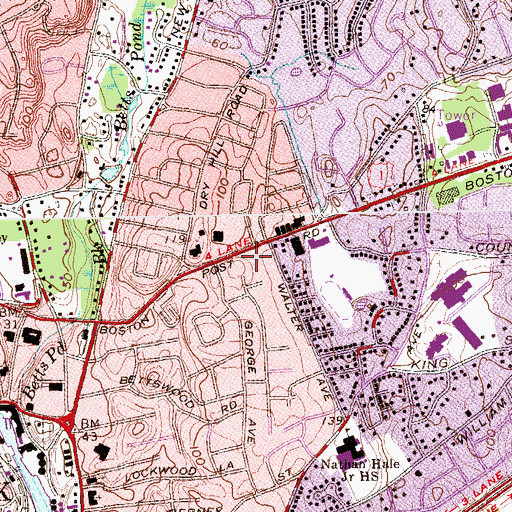 Topographic Map of Norwalk Fire Department Station 4, CT