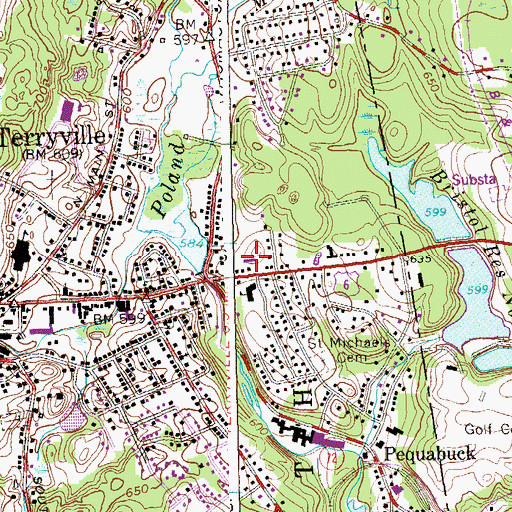 Topographic Map of Plymouth Fire Marshal's Office, CT