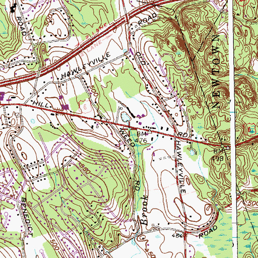 Topographic Map of Stony Hill Volunteer Fire Department, CT