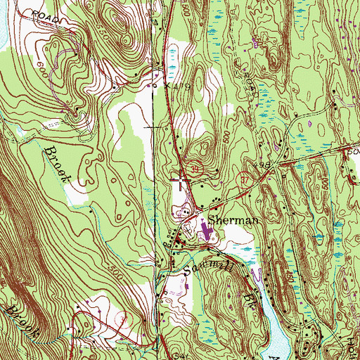 Topographic Map of Sherman Fire Marshal's Office, CT