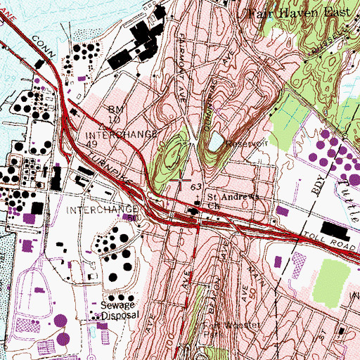 Topographic Map of New Haven Fire Department Engine Company 5, CT