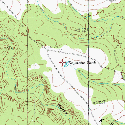Topographic Map of Keystone Tank, AZ