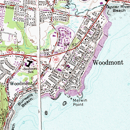 Topographic Map of Milford Fire Department Station 5, CT