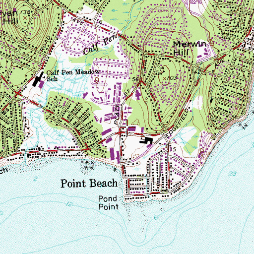 Topographic Map of Milford Fire Department Station 6, CT