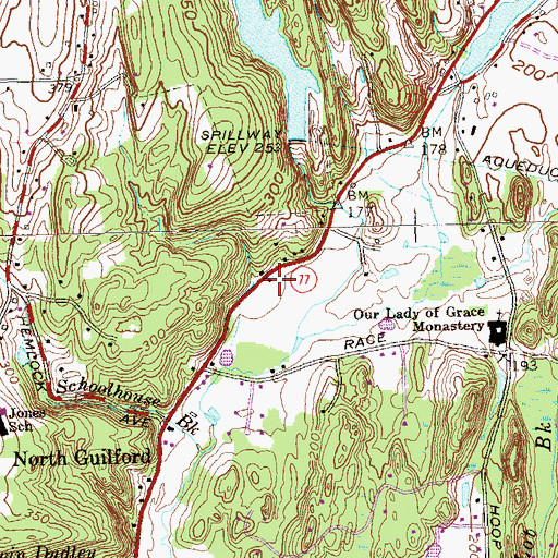 Topographic Map of North Guilford Volunteer Fire Company 4 and 5, CT